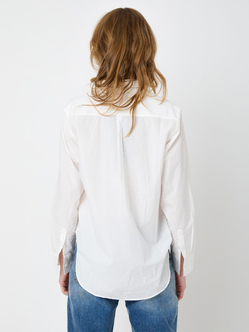 Mia Ruffle Front Shirt - White-KERRI ROSENTHAL-Over the Rainbow