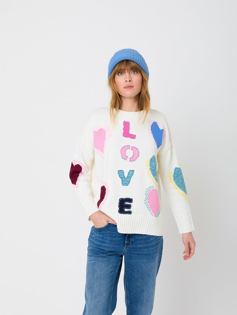 Jammy Love Sweater - Natural-KERRI ROSENTHAL-Over the Rainbow