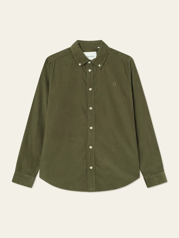 Kristian Corduroy Shirt - Olive Night-LES DEUX-Over the Rainbow