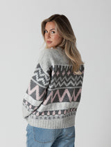 Landen Pullover - Grey/Pink-LYLA+LUXE-Over the Rainbow