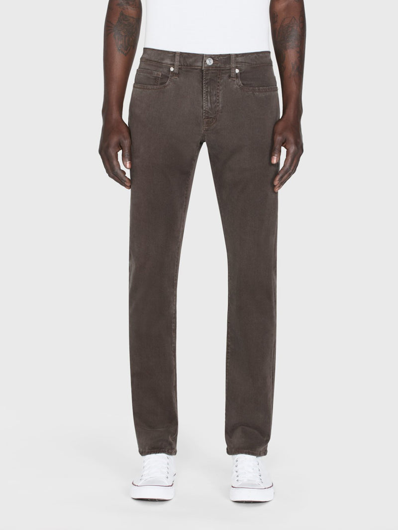 L'Homme Slim Twill Pant - Mocha-FRAME-Over the Rainbow