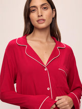 Gisele Long PJ Set - Haute Red/Ivory-EBERJEY-Over the Rainbow