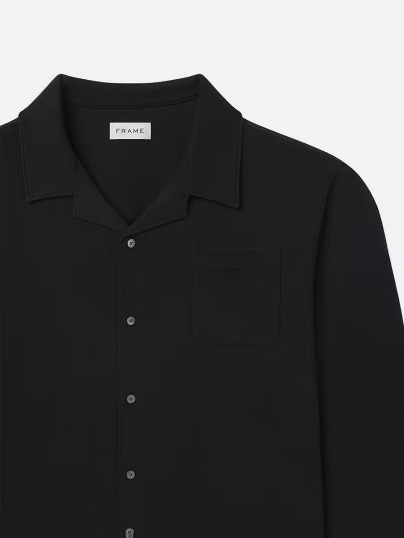 Duo Fold Relaxed Shirt - Black-FRAME-Over the Rainbow