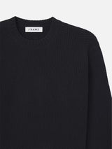 Wool Cashmere Textured Sweater - Dark Navy-FRAME-Over the Rainbow