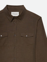 Double Pocket Wool Blend Overshirt - Soft Mocha-FRAME-Over the Rainbow