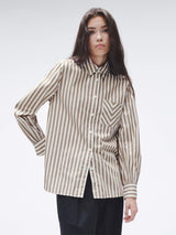 Maxine Stipe Shirt - Brown Stripe-RAG + BONE-Over the Rainbow