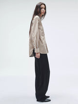 Maxine Stipe Shirt - Brown Stripe-RAG + BONE-Over the Rainbow