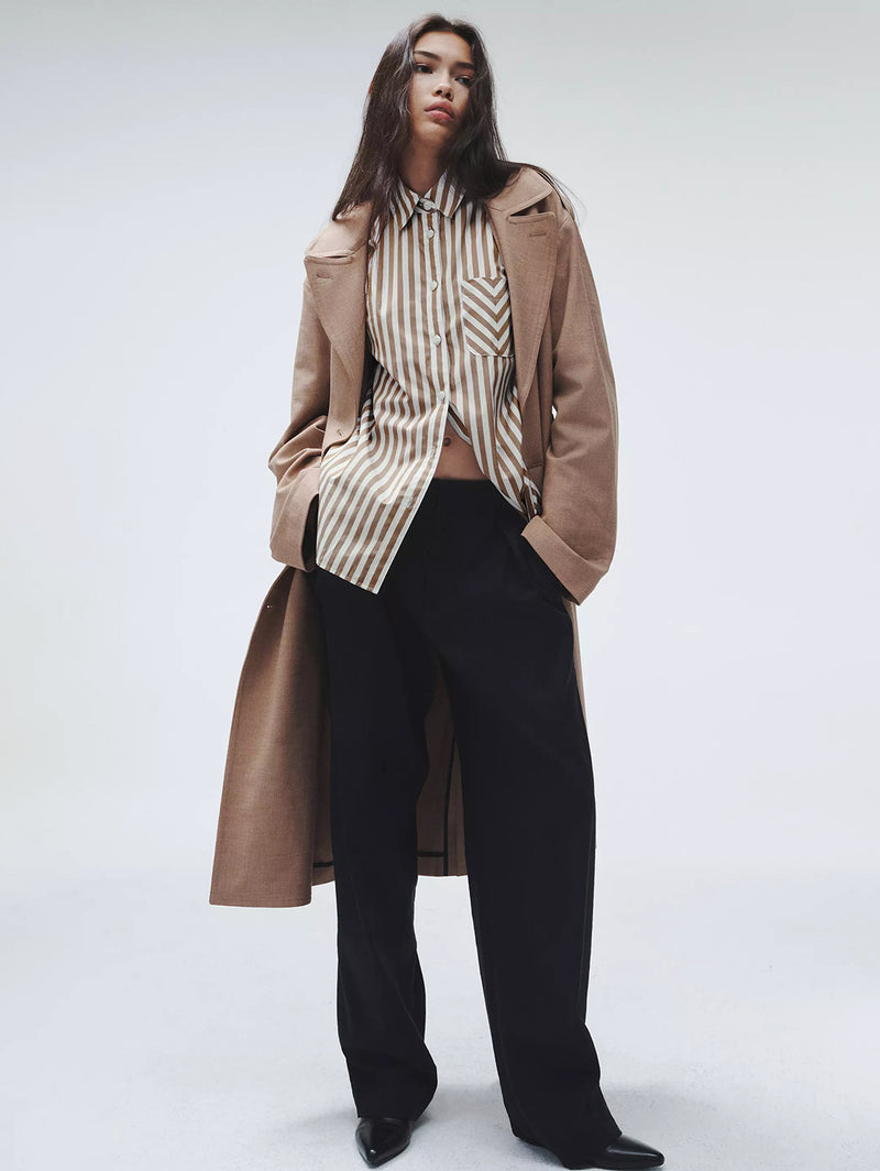 Maxine Stipe Shirt - Brown Stripe-RAG + BONE-Over the Rainbow