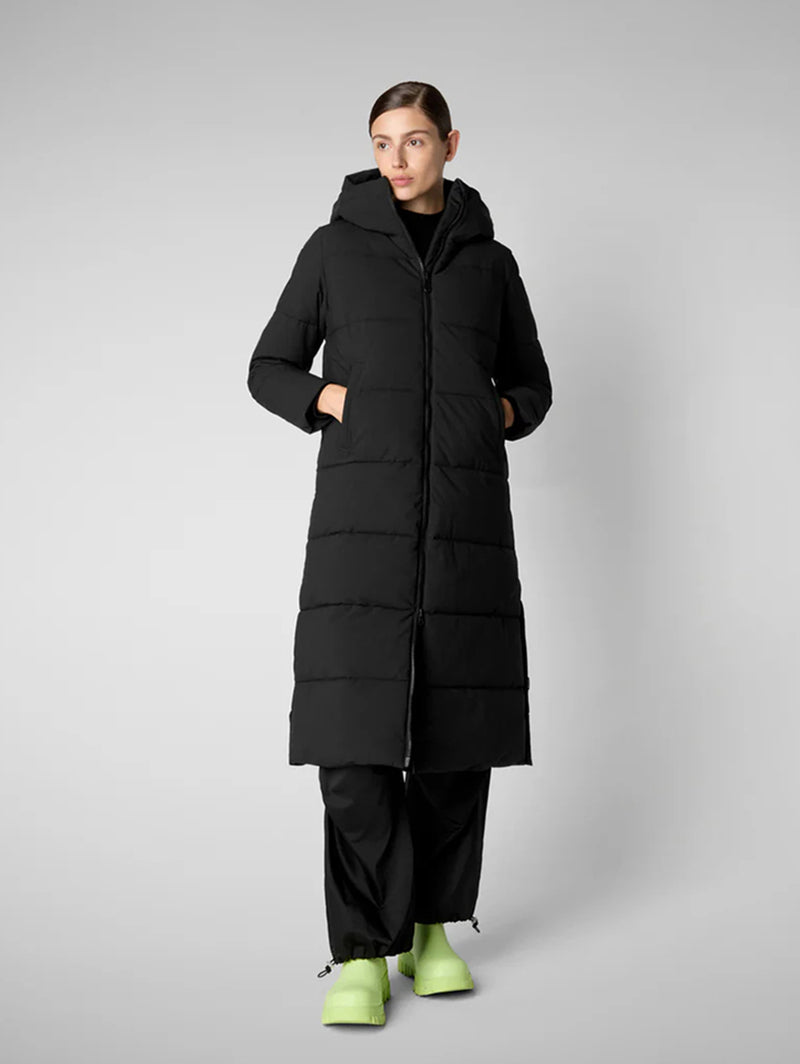 Missy Long Coat - Black-SAVE THE DUCK-Over the Rainbow