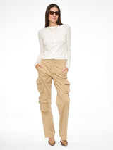 Bobby Mid Rise Cargo Ankle Pant - Coconut-PISTOLA-Over the Rainbow