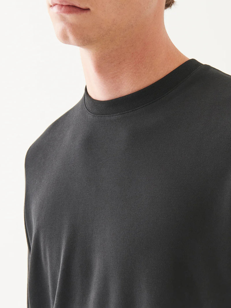 Pima Cotton Stretch Long Sleeve T-Shirt - Black-Patrick Assaraf-Over the Rainbow