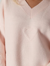 Ocean Heart V-Neck - Powder Pink-LYLA+LUXE-Over the Rainbow