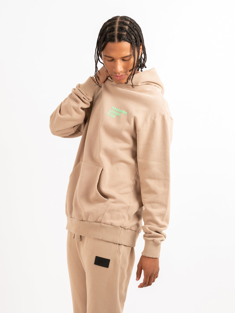 Puff Logo Hoodie - Tan-PASADENA LEISURE CLUB-Over the Rainbow