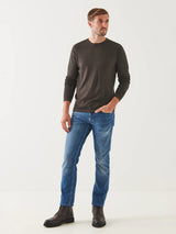 Extra-Fine Merino Vintage Wash Crewneck - Dusky Green-Patrick Assaraf-Over the Rainbow