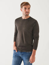 Extra-Fine Merino Vintage Wash Crewneck - Dusky Green-Patrick Assaraf-Over the Rainbow