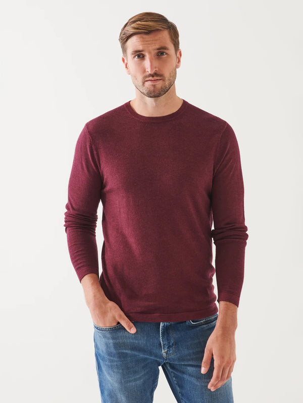 Extra-Fine Merino Vintage Wash Crewneck - Mulberry-Patrick Assaraf-Over the Rainbow