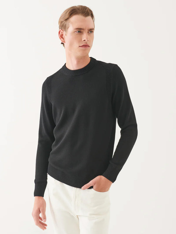 Merino Crewneck Sweater - Black-Patrick Assaraf-Over the Rainbow