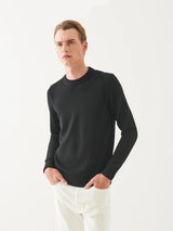 Merino Crewneck Sweater - Black-Patrick Assaraf-Over the Rainbow