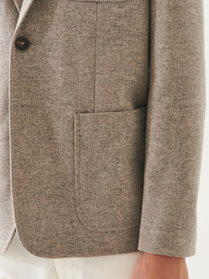 Wool 2 Button Blazer - Oak-Patrick Assaraf-Over the Rainbow