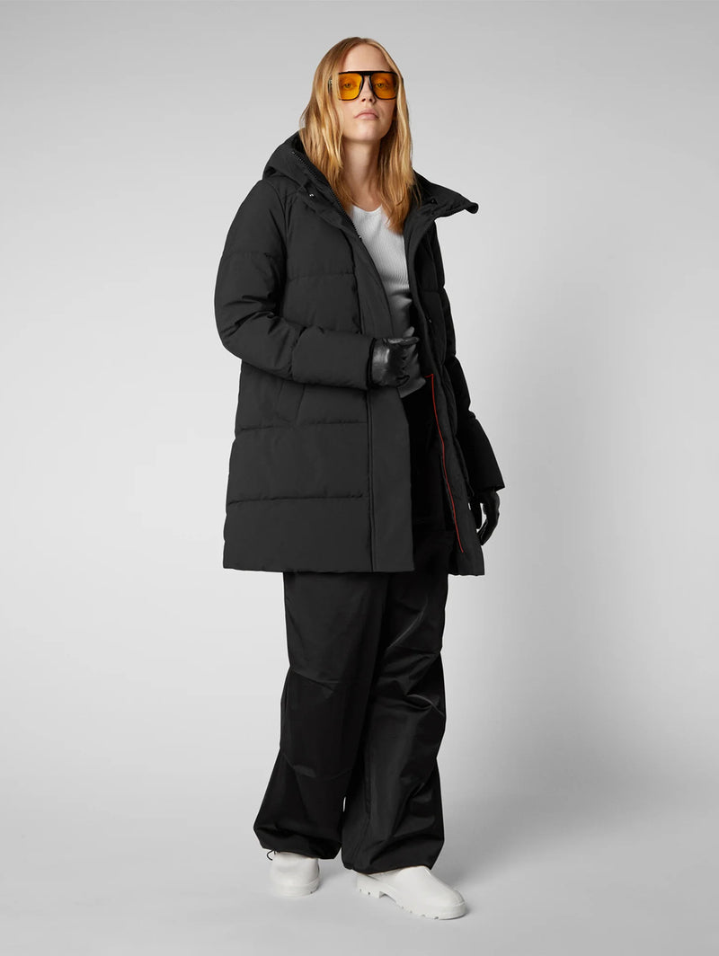 Bethany Hooded Coat - Black-SAVE THE DUCK-Over the Rainbow