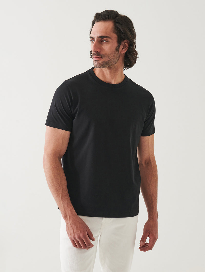 Organic High Neck Crew- Black-Patrick Assaraf-Over the Rainbow