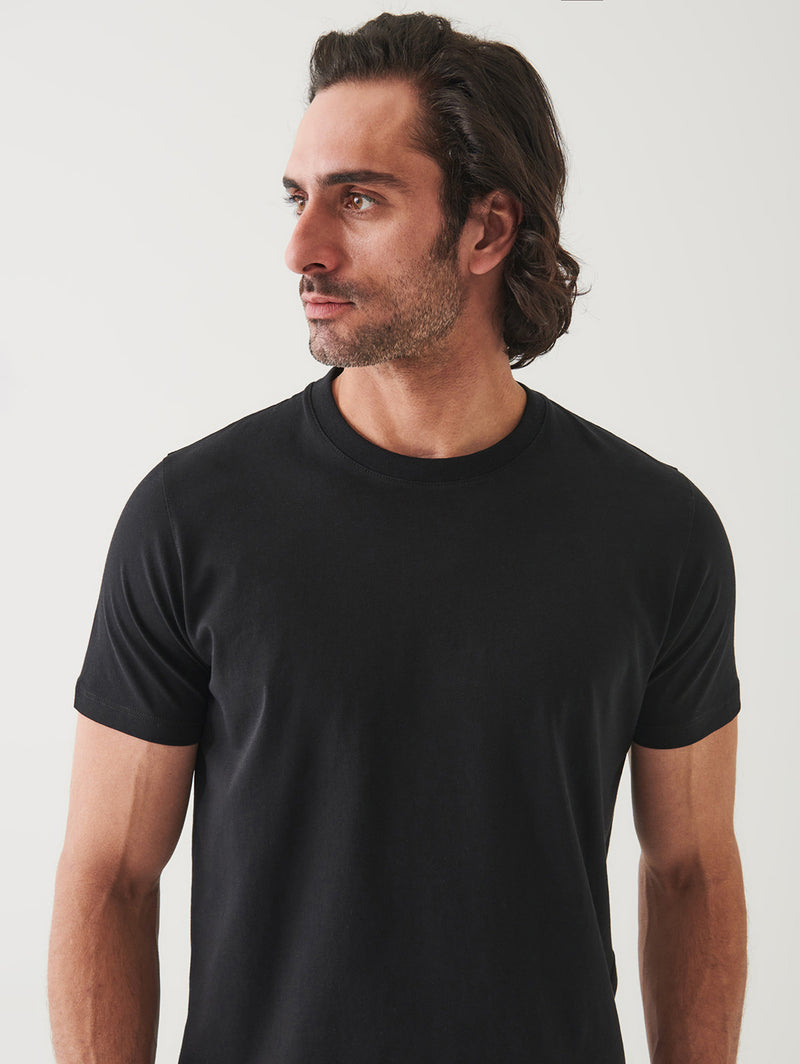 Organic High Neck Crew- Black-Patrick Assaraf-Over the Rainbow