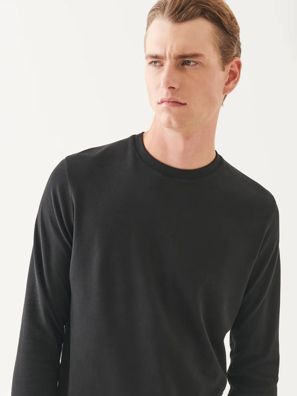 Pima Cotton Stretch Long Sleeve T-Shirt - Black-Patrick Assaraf-Over the Rainbow