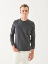 Pima Cotton Stretch Brushed Long Sleeve T-Shirt - Soot-Patrick Assaraf-Over the Rainbow