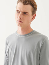 Pima Cotton Vintage Wash Long Sleeve Tee - Grey Mist Mélange-Patrick Assaraf-Over the Rainbow