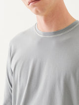 Pima Cotton Vintage Wash Long Sleeve Tee - Grey Mist Mélange-Patrick Assaraf-Over the Rainbow