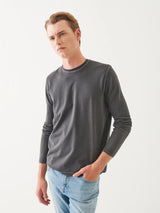 Pima Cotton Vintage Wash Long Sleeve Tee - Thyme-Patrick Assaraf-Over the Rainbow