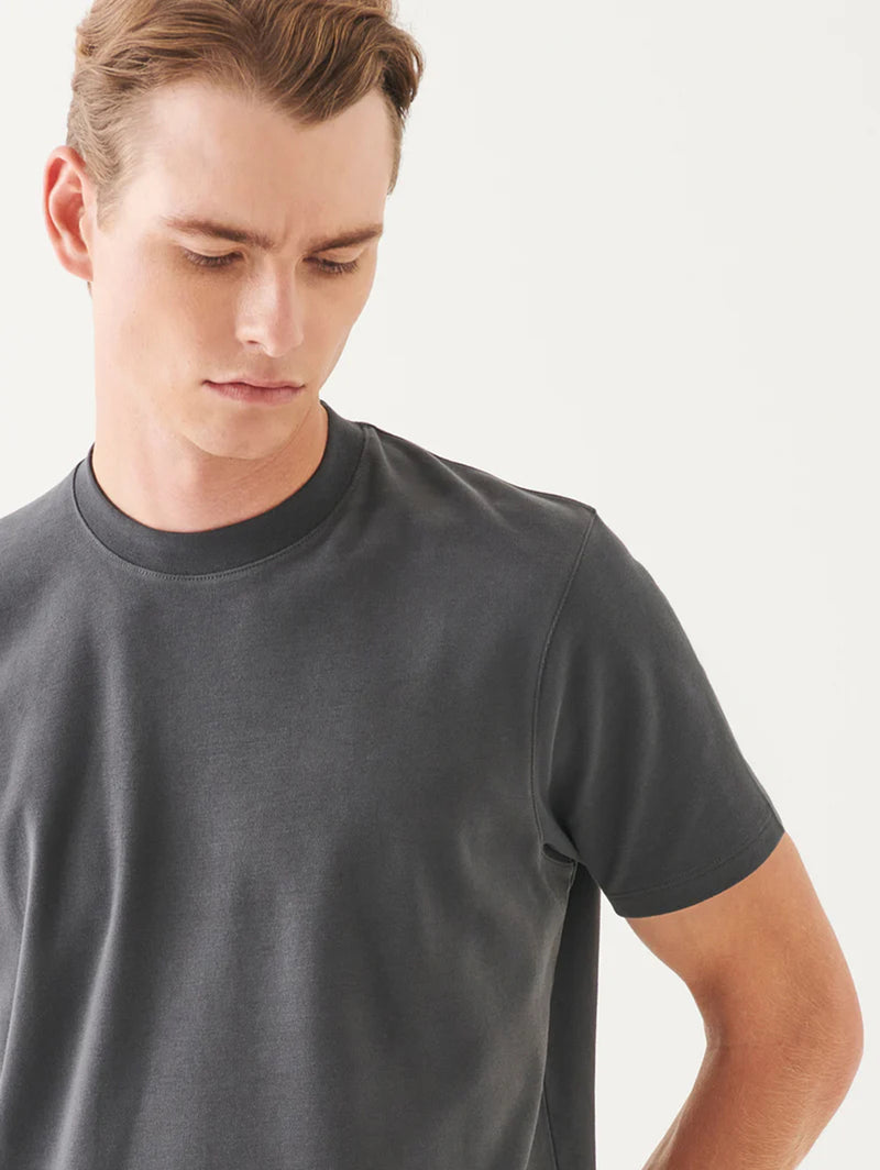 Pima Stretch Brushed T-Shirt - Soot-Patrick Assaraf-Over the Rainbow