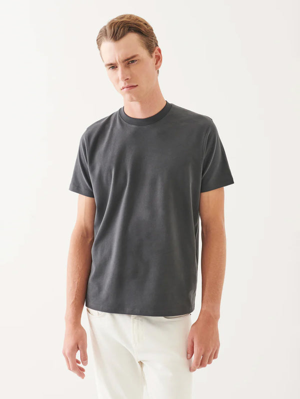 Pima Stretch Brushed T-Shirt - Soot-Patrick Assaraf-Over the Rainbow