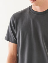 Pima Stretch Brushed T-Shirt - Soot-Patrick Assaraf-Over the Rainbow