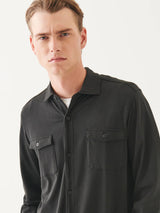 Pima Cotton Stretch Overshirt - Black-Patrick Assaraf-Over the Rainbow