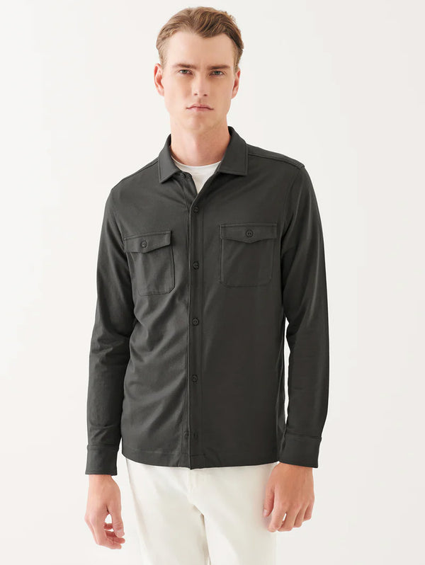 Pima Cotton Stretch Overshirt - Ink-Patrick Assaraf-Over the Rainbow