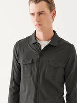 Pima Cotton Stretch Overshirt - Ink-Patrick Assaraf-Over the Rainbow