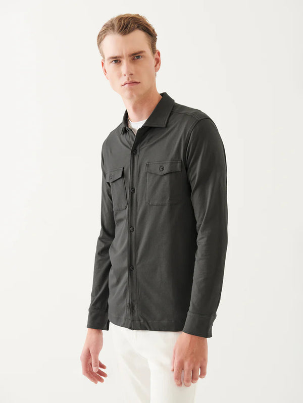 Pima Cotton Stretch Overshirt - Ink-Patrick Assaraf-Over the Rainbow