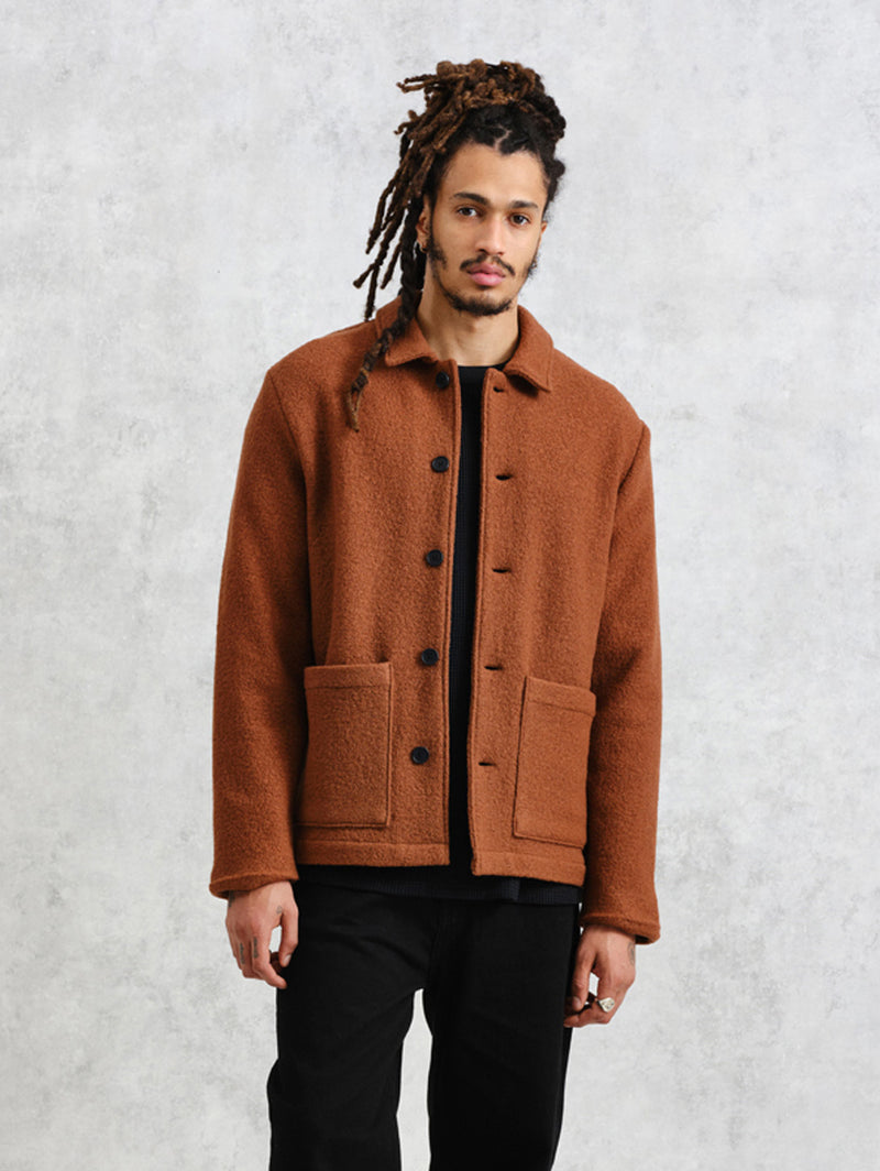 Grant Felt Wool Jacket - Rust-Wax London-Over the Rainbow