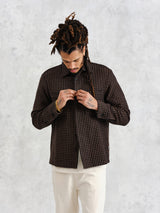 Whiting Overshirt - Black/Beige Frome-Wax London-Over the Rainbow