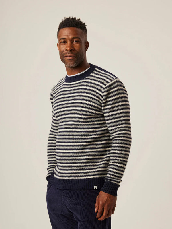 Perry Crew Sweater - Light Grey-PEREGRINE-Over the Rainbow