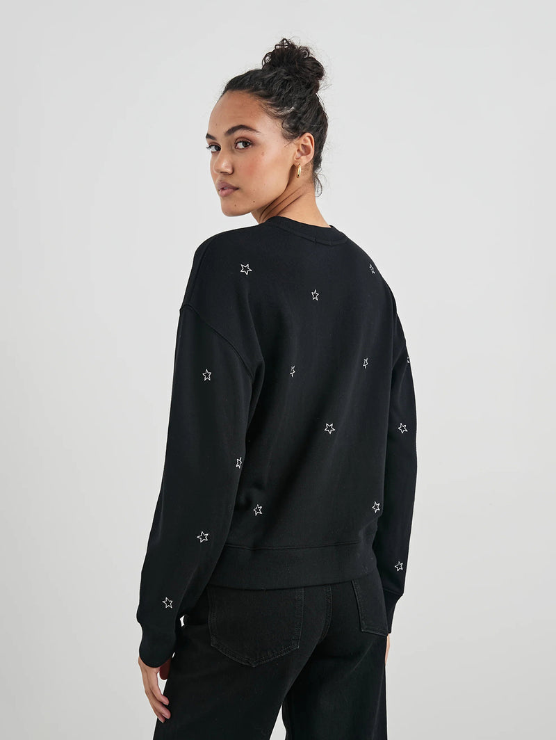 Ramona Sweatshirt - Black Silver Star Embroidery-Rails-Over the Rainbow