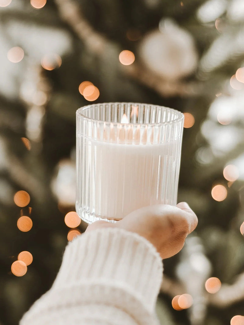 Ribbed Glass Jar Soy Candle - Warm and Cozy-SWEET WATER DECOR-Over the Rainbow