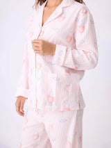 Rose All Day Flannel PJ Set - Pink Mist-PJ Salvage-Over the Rainbow