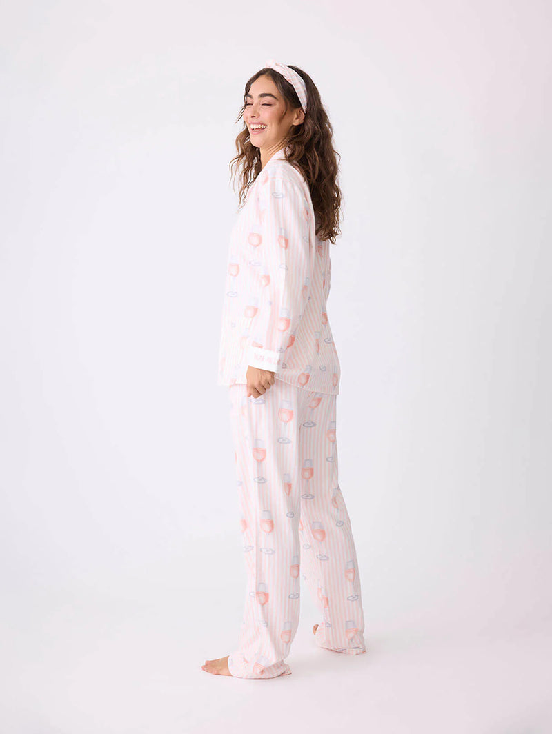 Rose All Day Flannel PJ Set - Pink Mist-PJ Salvage-Over the Rainbow