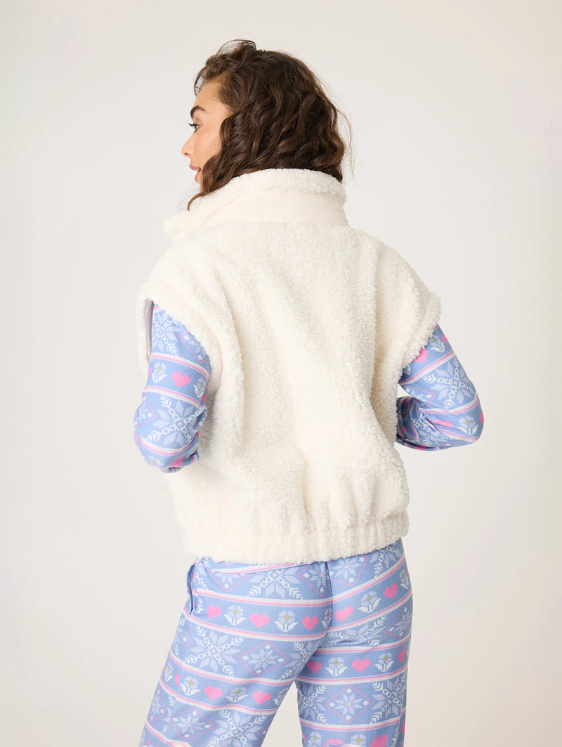 Campfire Cozy Sherpa Vest - Ivory-PJ Salvage-Over the Rainbow