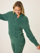 Campfire Cozy Feather Knit 1/4 Zip Sweater - Sage Leaf-PJ Salvage-Over the Rainbow