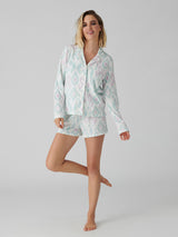 Ikat Watercolour Long Sleeve Top - Seafoam-PJ Salvage-Over the Rainbow