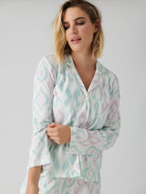 Ikat Watercolour Long Sleeve Top - Seafoam-PJ Salvage-Over the Rainbow