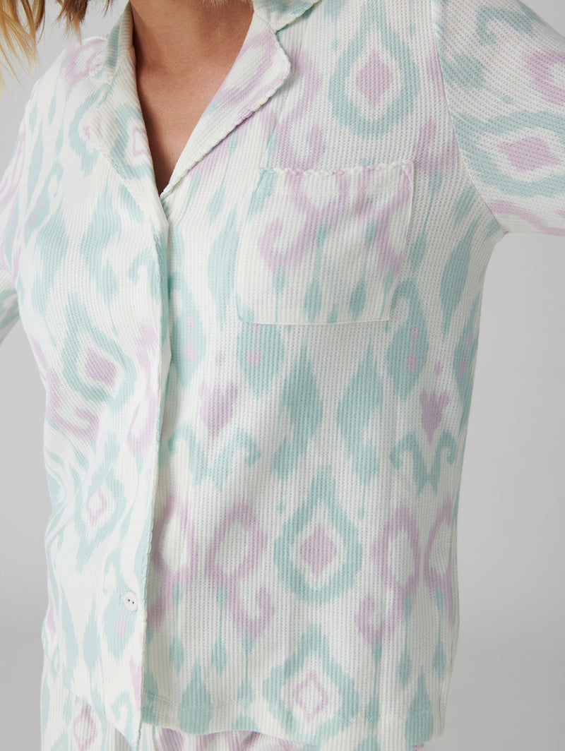 Ikat Watercolour Long Sleeve Top - Seafoam-PJ Salvage-Over the Rainbow